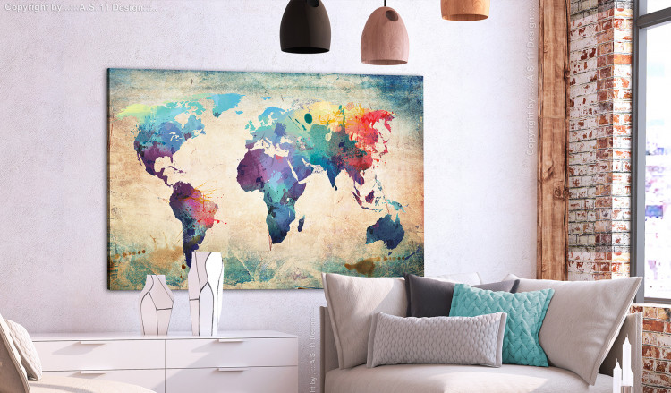 Placar decorativo Colorful World Map [Cork Map] 107186 additionalImage 3