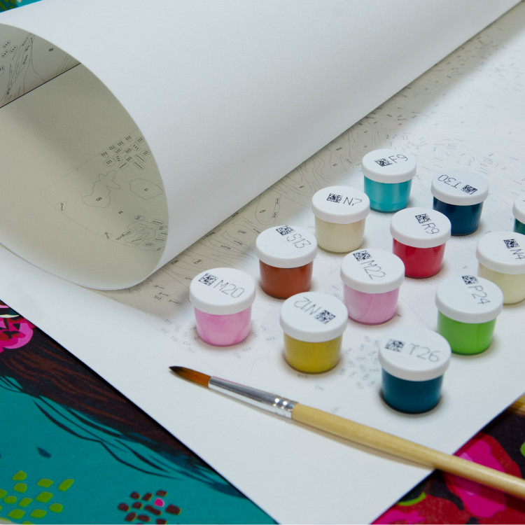 Desenho para pintar com números Porcelaine Lady - Colorful Woman on Artistic Background 144096 additionalImage 9