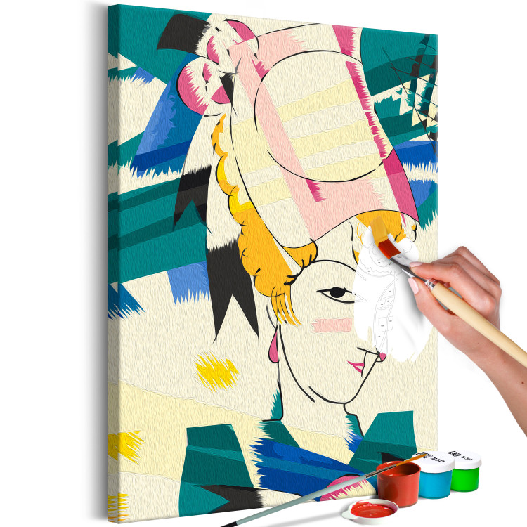 Desenho para pintar com números Porcelaine Lady - Colorful Woman on Artistic Background 144096 additionalImage 6