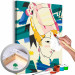Desenho para pintar com números Porcelaine Lady - Colorful Woman on Artistic Background 144096