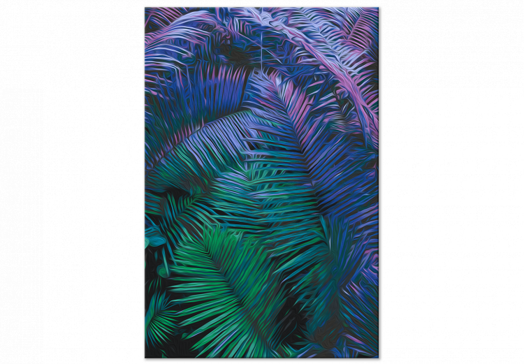 Desenho para pintar com números Ultraviolet - Large Two-Color Palm Leaves on a Black Background 146217 additionalImage 3