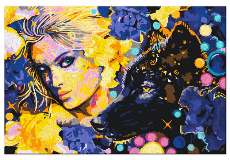 Desenho para pintar com números Golden Girl and Black Wolf 143647 additionalImage 5