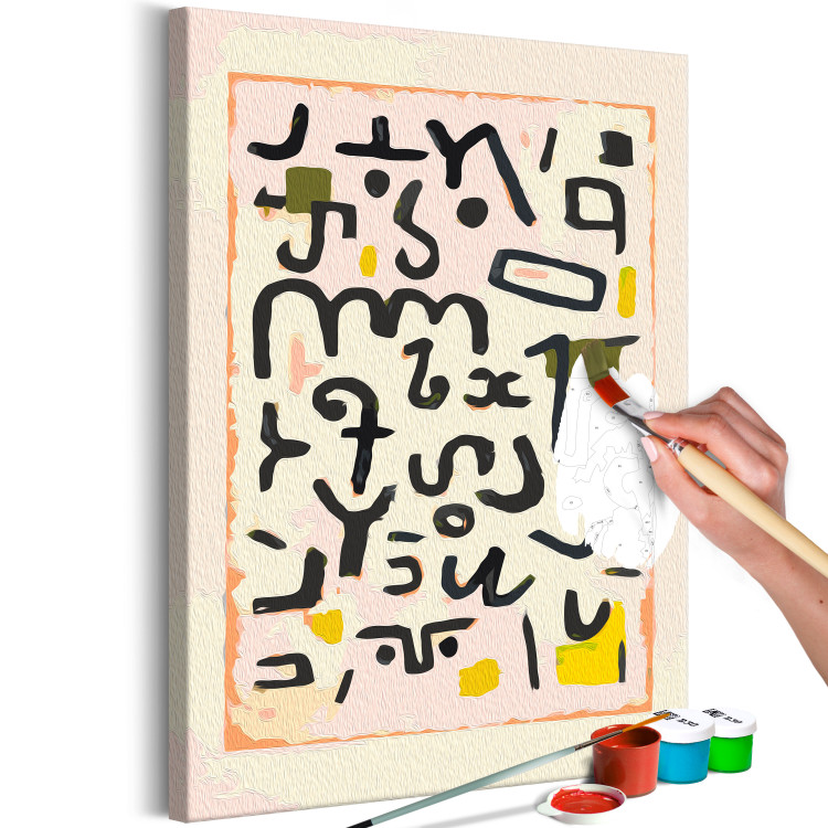 Desenho para pintar com números Paul Klee, Gesetz - Alphabet, Mysterious Letters on a Cream Background 148447 additionalImage 5