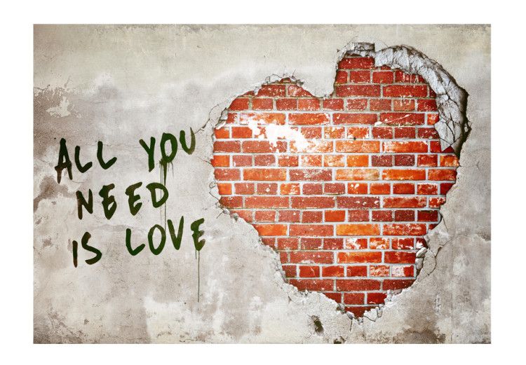 Mural de parede O Amor é tudo o que você precisa - mural artístico com frase e tema de amor 60757 additionalImage 1