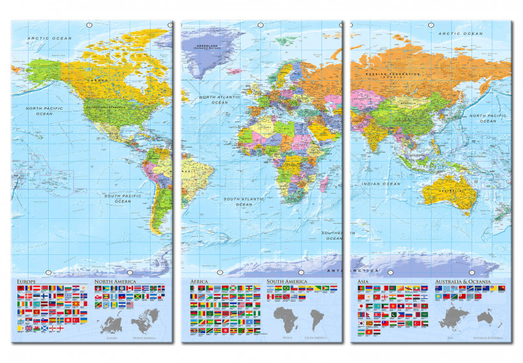 Placar decorativo World: Colourful Map II [Cork Map] 98057 additionalImage 2