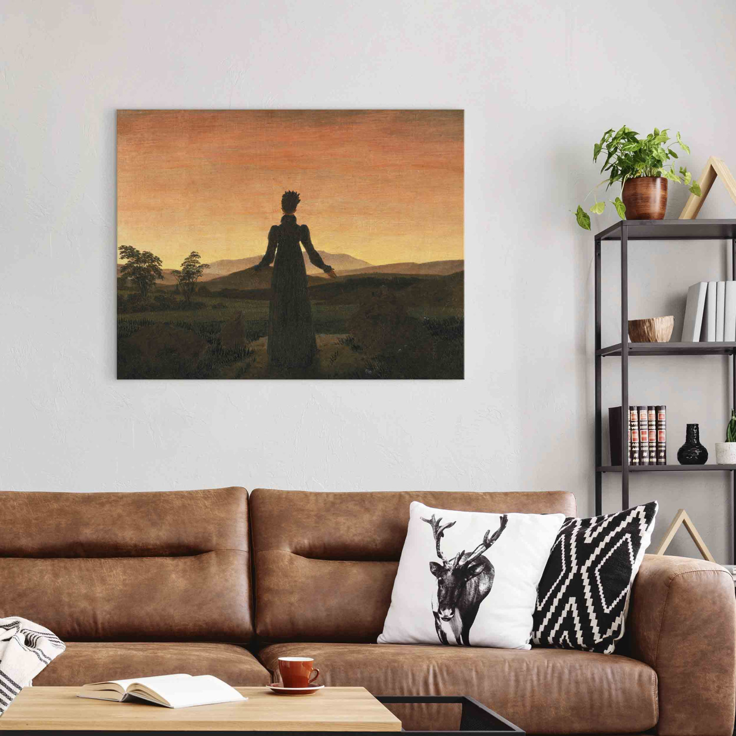 Frau Vor Der Untergehenden Sonne Analyse Pintura Frau vor der untergehenden Sonne - Caspar David Friedrich