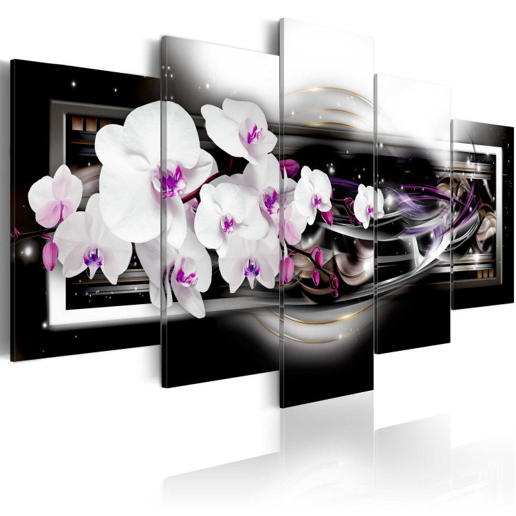 Quadro em tela Orchids on a black background 50028 additionalImage 2