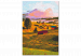 Desenho para pintar com números Autumn Village - Landscape of a Sunny Valley against a Pink Sky 146538 additionalThumb 4