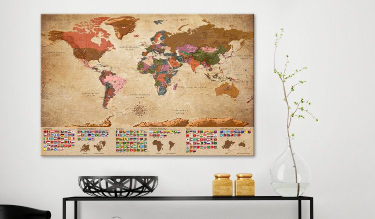 Placar decorativo World Map: Retro Mood [Cork Map] 98058 additionalImage 8