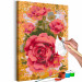 Desenho para pintar com números Coral Rose - Red-Pink Flower on the Golden Background 146188 additionalThumb 4
