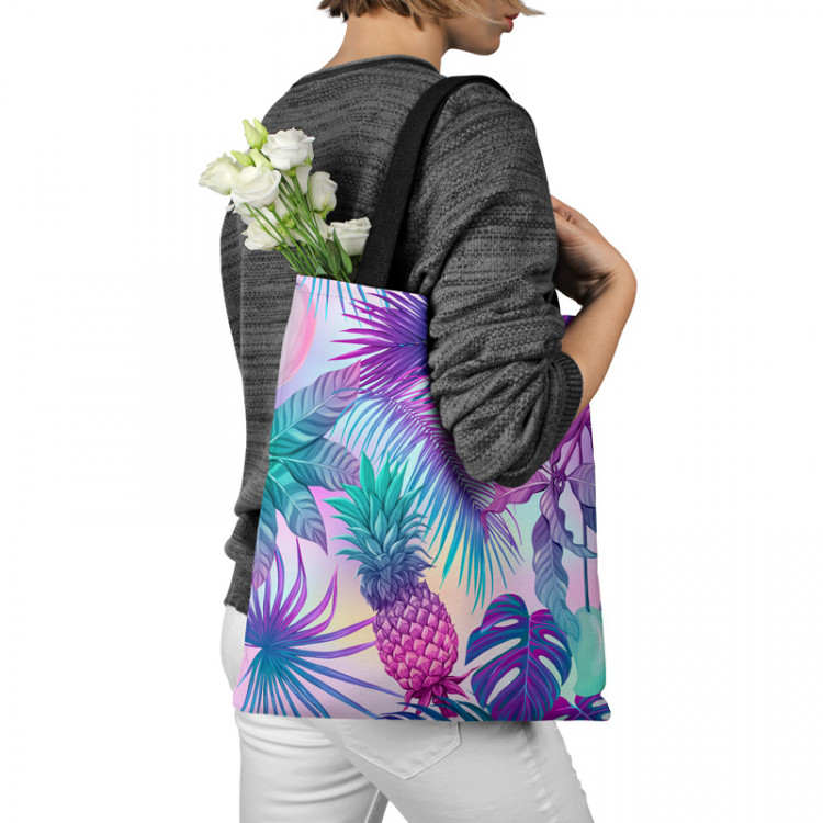 Saco Piña colada - neon graphic pattern with tropical flora 147488 additionalImage 3