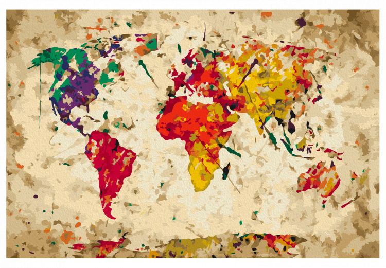 Desenho para pintar com números World Map (Colour Splashes) 107498 additionalImage 6