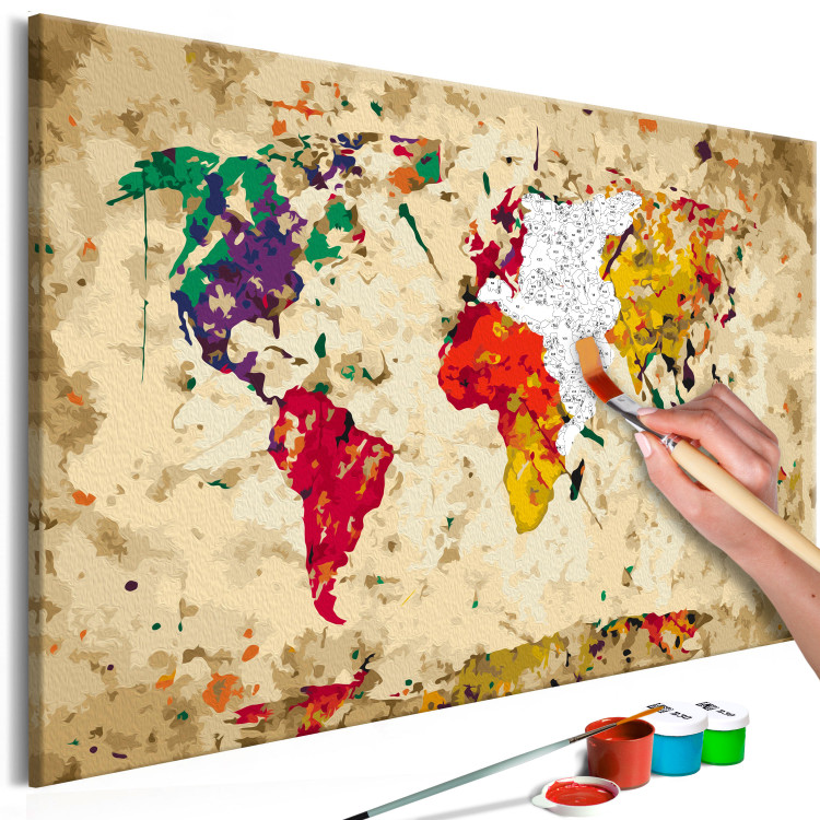 Desenho para pintar com números World Map (Colour Splashes) 107498 additionalImage 3