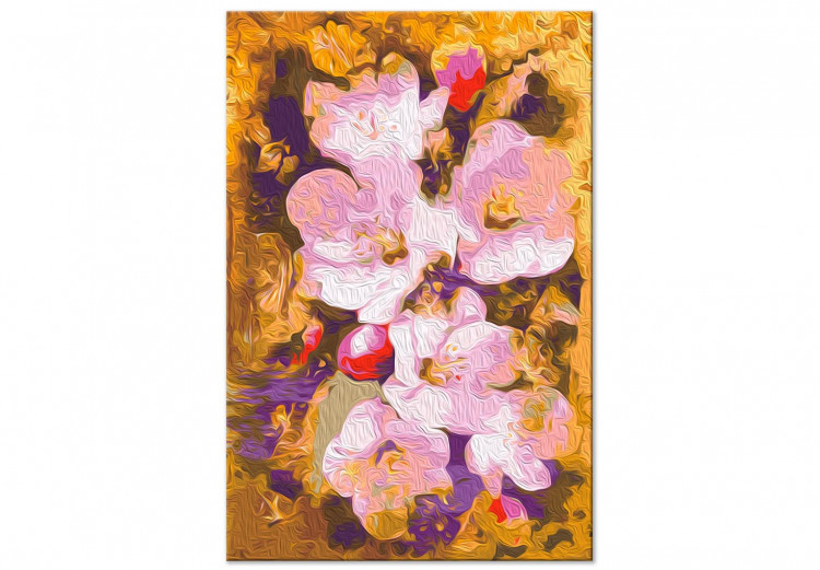 Desenho para pintar com números Blooming Twig - Colorful Cherry Blossoms on a Golden Background 146198 additionalImage 3