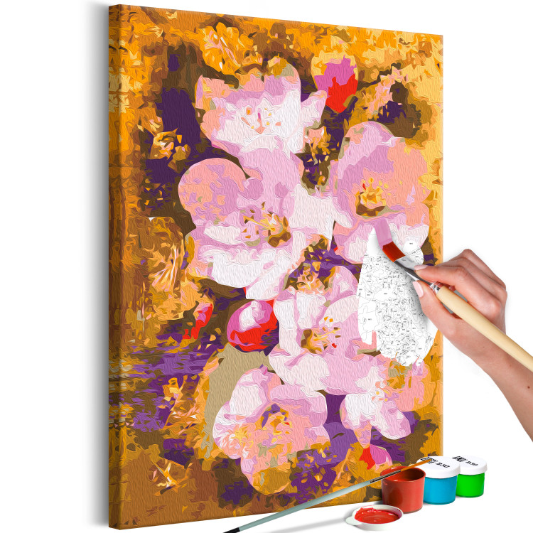 Desenho para pintar com números Blooming Twig - Colorful Cherry Blossoms on a Golden Background 146198 additionalImage 7