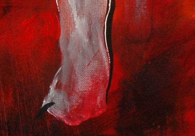 Quadro Bulldog escuro - retrato abstracto de um cão sobre um fundo vermelho 49498 additionalImage 3