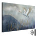 Quadro pintado A Heron in Flight - A Bird Flying Against the Background of Dark Blue Mountains Covered With Fog 151209 additionalThumb 8