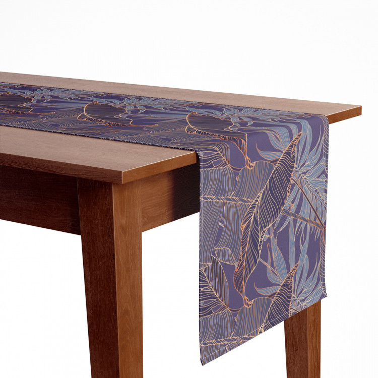 Corre-mesa Gold leafing - graphic floral motif with leaves in linear art 147329 additionalImage 5