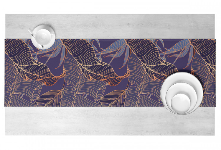 Corre-mesa Gold leafing - graphic floral motif with leaves in linear art 147329 additionalImage 3