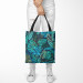 Saco Monstera in blue glow - plant motif with exotic leaves 147559 additionalThumb 2