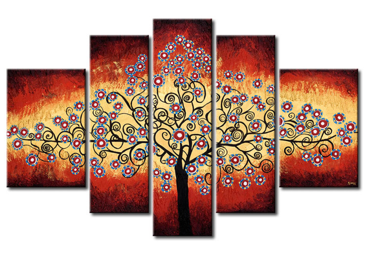 Quadro pintado Árvore florescente 49869