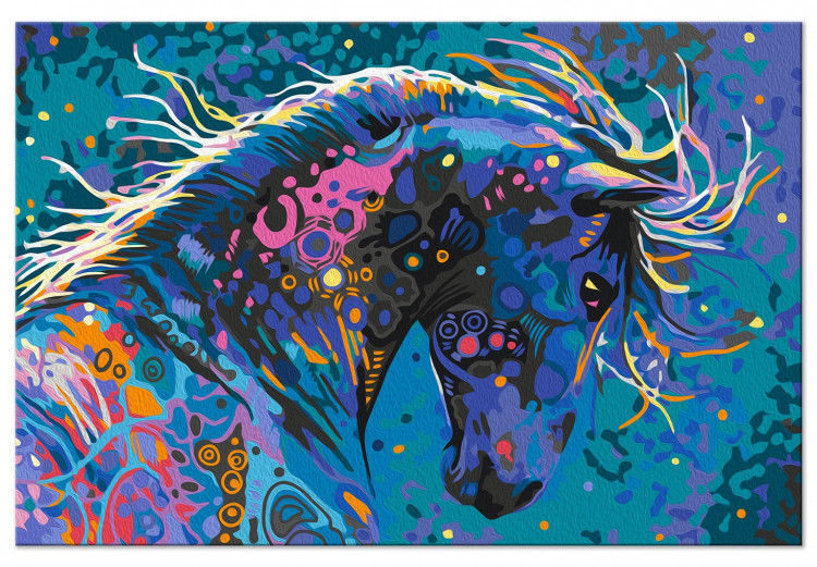 Desenho para pintar com números Starry Horse - Colorful Animal with Abstract Fur 144079 additionalImage 6