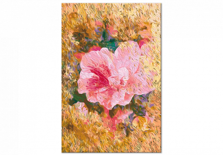 Desenho para pintar com números Pink Rose - Blooming Big Flower on the Golden Rubbed Background 146189 additionalImage 3