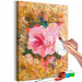 Desenho para pintar com números Pink Rose - Blooming Big Flower on the Golden Rubbed Background 146189 additionalThumb 7