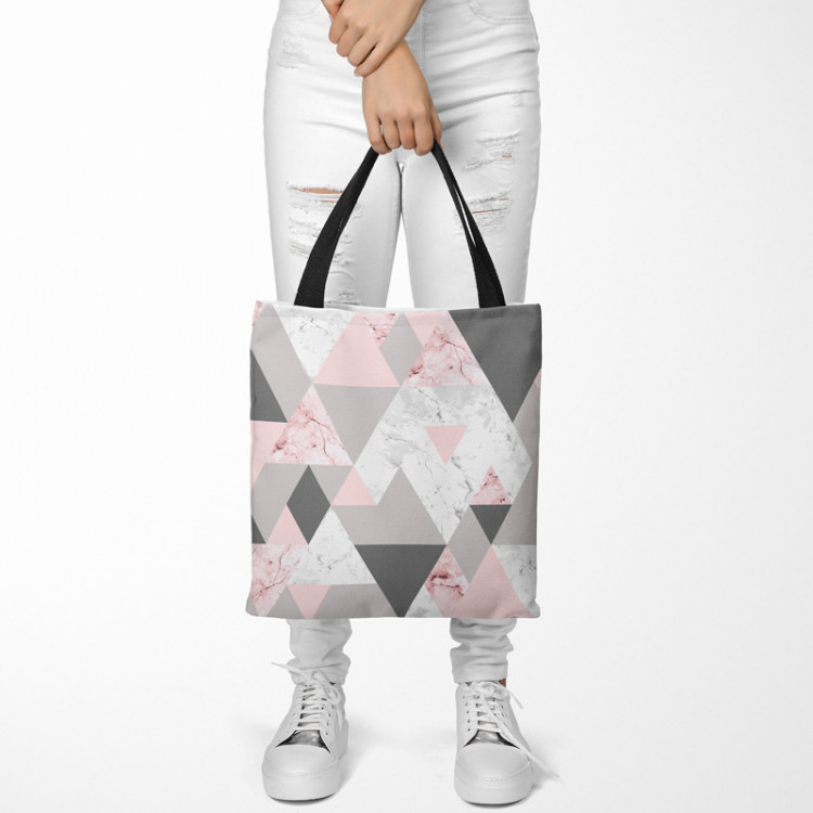 Saco Powdery triangles - geometric, minimalist motif in shades of pink 147489 additionalImage 2