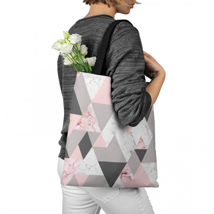 Saco Powdery triangles - geometric, minimalist motif in shades of pink 147489 additionalImage 3