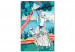 Desenho para pintar com números Walk on a Sunny Day - Woman With an Umbrella and a Dog in Polka Dots 144099 additionalThumb 3