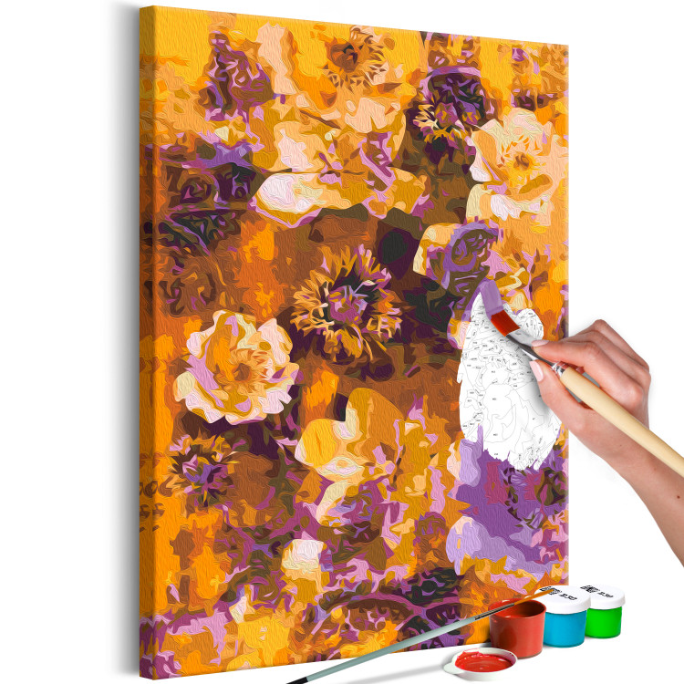 Desenho para pintar com números Caramel Garden - Blooming Flowers in White and Purple Colors 146199 additionalImage 6